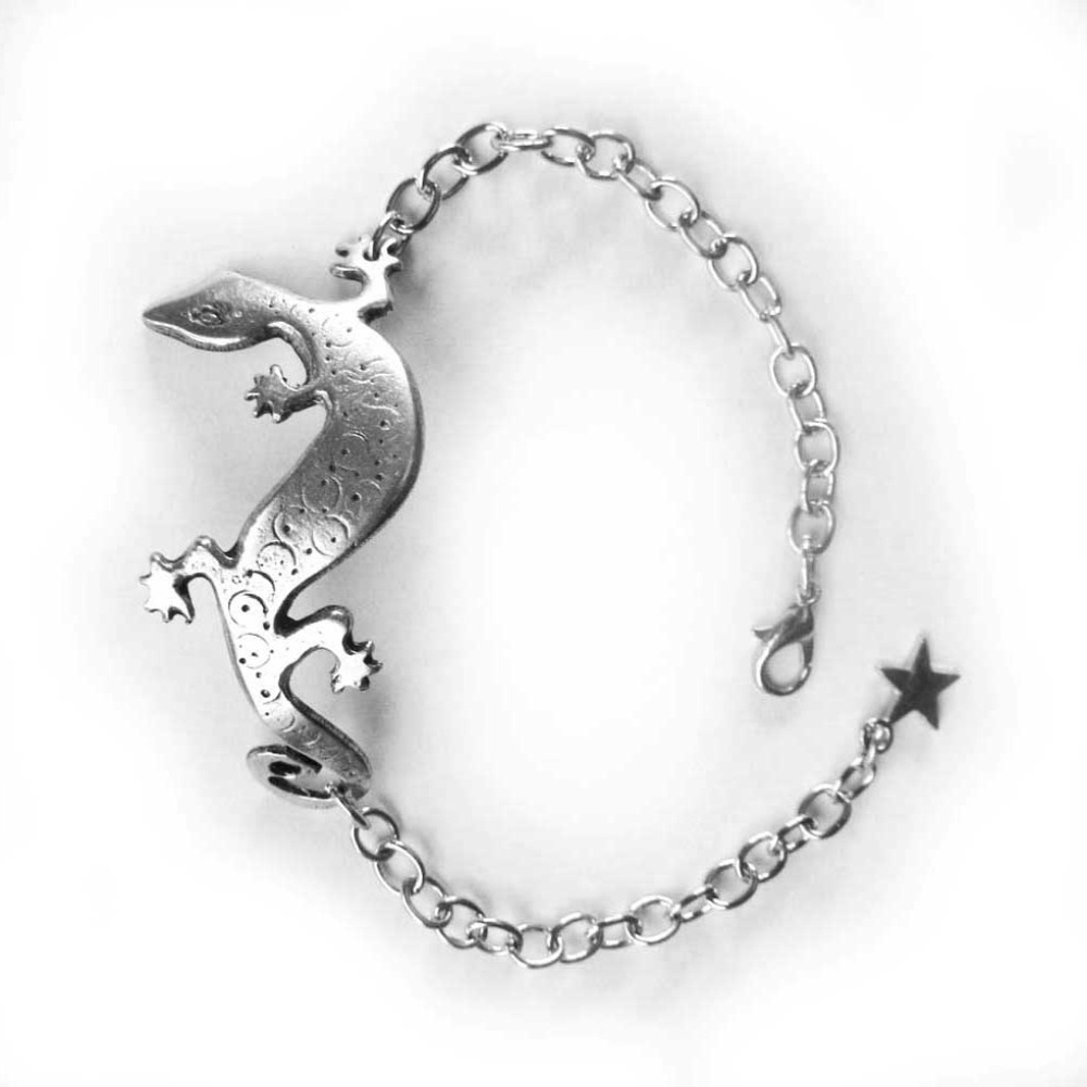 Lizard bracelet pewter gecko salamander jewelry lizard bangle exclusive artisan